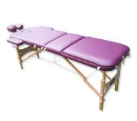 Genki Portable 3-Section Massage Table Chair Bed Foldable with Carry Bag - High Density Foam - Purple