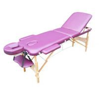 Genki Portable 3-Section Massage Table Chair Bed Foldable with Carry Bag - High Density Foam - Purple