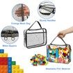 Toy Zippered Blocks Set Storage Bags,4Pcs Large PVC Storage Organizer Bags with Mesh Side Pockets