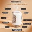 Portable Evaporative Air Cooler Fan, 3 Speed Mini Air Conditioner, Rechargeable with Night Light,for Office, Bedroom (White)