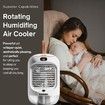 Portable Evaporative Air Cooler Fan, 3 Speed Mini Air Conditioner, Rechargeable with Night Light,for Office, Bedroom (White)