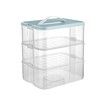 Plastic Storage Organizer for Lego Box Kids Child Toy Stackable Containers with Lids Bins 3 Layers Adjustable Compartments Building Blocks Chest Case