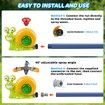 Water Sprinkler Baseball Toy,2 in 1 Snail Summer Water Game with 2 Sprinkler Heads,360 Degrees Roating Spray Water Baseball