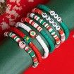 6 Pack Cute Xmas Bracelets for Women Teen Girls as Party Gifts, Red