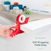 Wrapping Paper Clamps, 2 Gift Wrapping Paper Holder Clamps with Integrated Tape Dispensers, Simple Gift Wrap Table Clamps, Wrapping Paper Holder Clips and Tape Dispensers