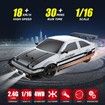 Remote Control Drift Car 2.4GHz High Speed 4WD 1:16 Scale Vehicle LED Lights Two Batteries Drifting Tires Racing Sport Toy AE86 Fun