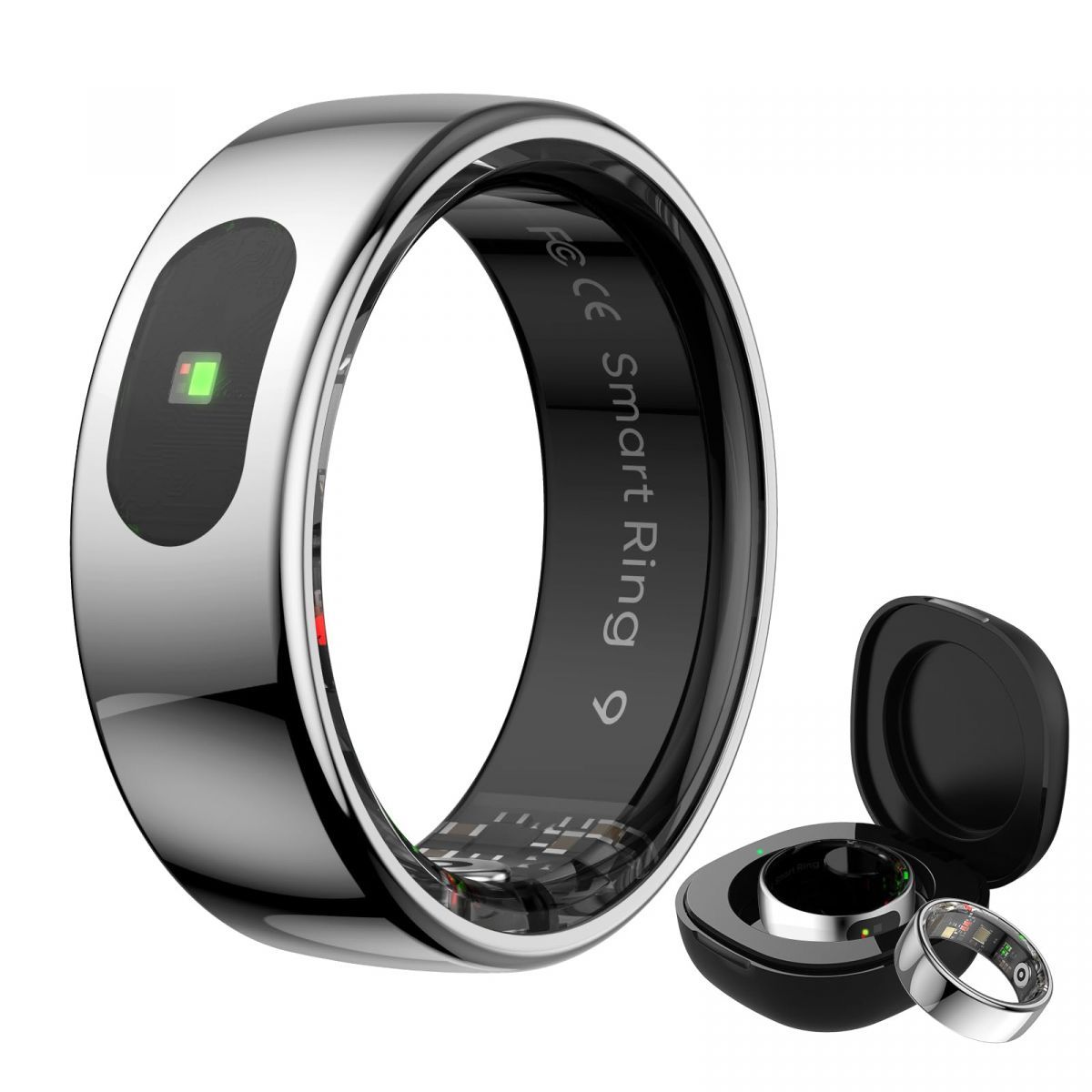 Smart Ring Tracker for Women & Men, Fitness Ring with Sleep & Motion Tracking, Touch Control,Compatible with iOS & Android (Silver,7#)