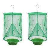 2-pack Fly Trap Catcher Cage with Bait Tray for Indoor and Outdoor Use