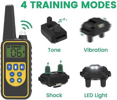 3-dog Anti Bark training Collars with 4 modes for Medium and Large Breed Dogs