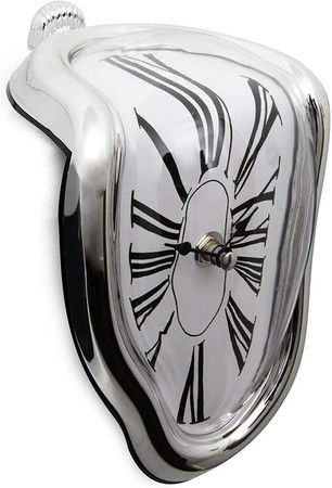 Salvador Dali Inspired Melting Clock: Decorative Table or Desk Clock with Flowing Time Design
