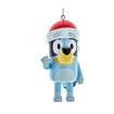 Festive Bluey Blow Mold Ornament: Add Holiday Cheer to Your Home with the Beloved Blue Heeler in a Santa Hat