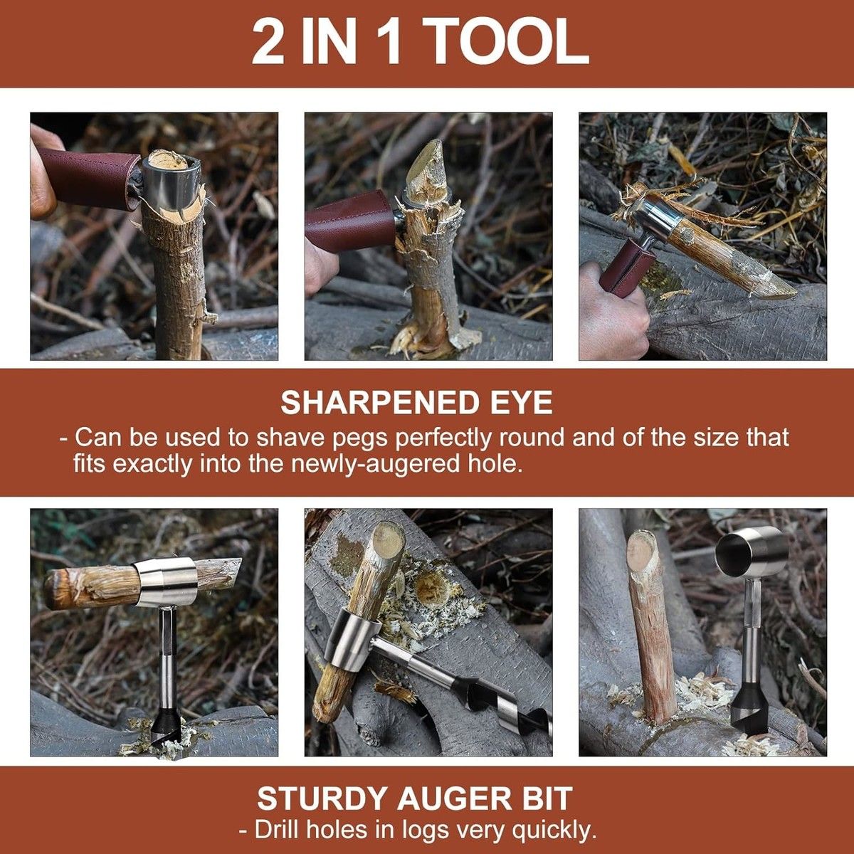 Ultimate Bushcraft Gear: Hand Auger Wrench for Effortless Wood Drilling, Perfect for Camping, Woodworking, and Outdoor Adventures