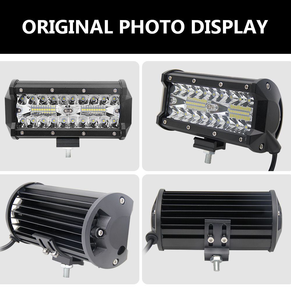 7" LED Light Bar - 120W Offroad Driving Lights for Cars, Boats, and Trucks - Waterproof and Durable with Combo Beam Pattern