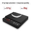 Rechargeable Digital Coffee Scale with Timer - Precision Weighing and Timing for Perfect Espresso Shots (2kg/0.1g)