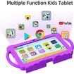 Tech-Savvy 7 inch Kids Tablet with 32GB ROM Android 11.0, Toddler Tablet with Bluetooth, WiFi, GMS, Parental Control, Dual Camera, Shockproof Case, Educational, Games (Purple)