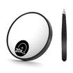 20X LED Magnifying Makeup Mirror with Precision Eyebrow Tweezers Kit for Home and Travel