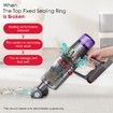 Replacement Dyson Dust Bin Top Fixed Sealing Ring for Models V11 V15 SV14 SV15 SV22 Vacuum Cleaner,seamlessly fit ensuring a secure and leak-proof seal