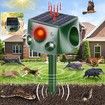 Solar Animal Repeller with 360° Coverage: Ultrasonic and Flashing Light Deterrent for Cats and Other Animals