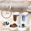 2-Pack Automatic Cat Feeder and Water Dispenser with Stainless Steel Bowls - Keep Your Small and Medium Pets Fed and Hydrated(White)