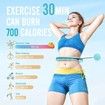 Adjustable 47" Weighted Hula Hoop: Infinity Design for Continuous Motion, Fit with Detachable Links (Cyan)