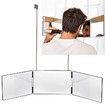 360 Degree Rotation 3-Way Trifold Haircut Mirror Get the Perfect Angle for Home Haircuts and Shaves(Black)