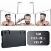 360 Degree Rotation 3-Way Trifold Haircut Mirror Get the Perfect Angle for Home Haircuts and Shaves(Black)