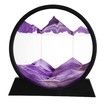 Round Glass 3D Dynamic Moving Sand Art - A Mesmerizing Deep Sea Sandscape Display for Relaxation and Inspiration(Purple,18cm)