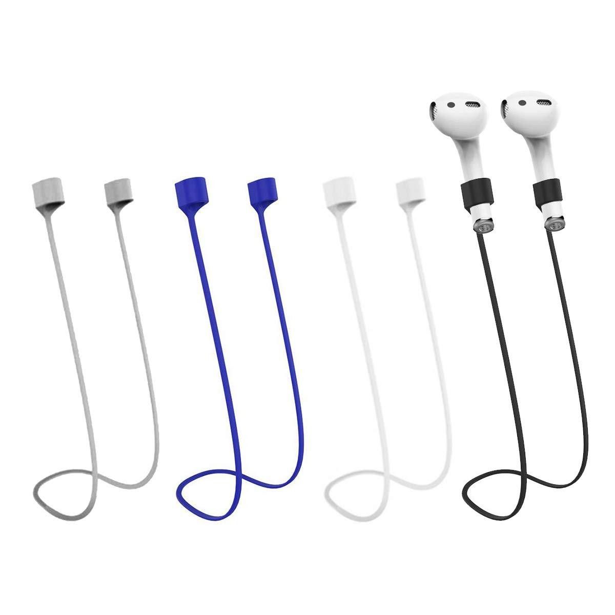 Keep Your AirPods Secure 4-Pack Magnetic Anti-Lost Straps,Colorful Soft Silicone Sports Lanyard,Neck Rope Cord for Sports and Everyday Use