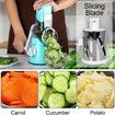 Versatile Rotary Cheese Grater and Vegetable Slicer with Interchangeable 3 Blades for Effortless Food Prep(Blue)