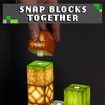 DIY LED Minecraft Night Light,Creative Square Building Blocks Lamp for Desktop Decoration and Bedside Lighting