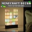 DIY LED Minecraft Night Light,Creative Square Building Blocks Lamp for Desktop Decoration and Bedside Lighting
