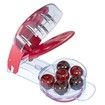 Multi Cherry Stoner, Safe Olive Stone Cherry Pitter Core Seed Remover Tool, Stainless Steel Easy Clean Up One-Handed Manipulation - 6 Cherries Grips Red