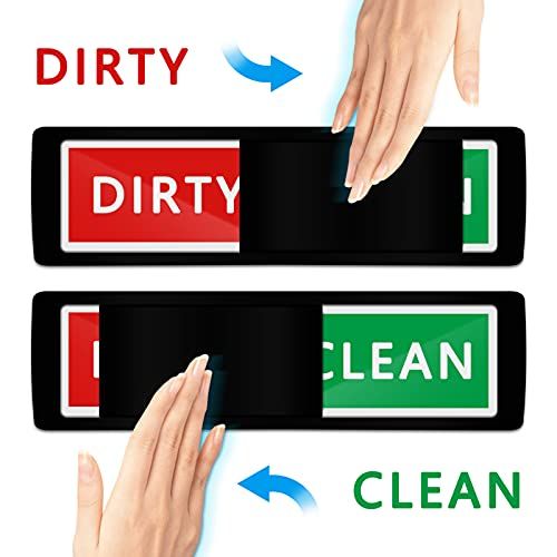 Durable and non-scratching Clean Dirty Sign Magnet with Bold and clear "Clean" & "Dirty" text for Dishwasher,Kitchen (Black)