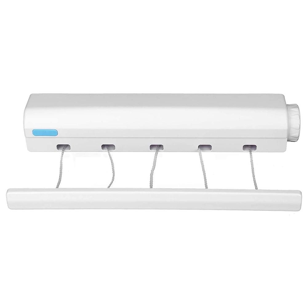 Wall Mounted Telescopic Retractable Clothesline/Drying Rope with 5 Lines - Extendable for Convenient Laundry Drying Indoors and Outdoors