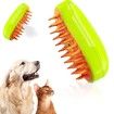 3-in-1 Spray Cat Grooming Brush with Steam, Massage, and Self-Cleaning Features Remove Tangled & Loose Hair-Green