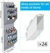 2-Pack Hanging Shoe Organizer, 6 Hooks Shoe Storage Rack with 12 Large Pockets and 2 Larger Compartments (Grey)