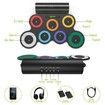 Roll-Up Drum Practice Pad and MIDI Drum Kit with Built-in Speaker, Pedals, and Sticks: Perfect for Kids