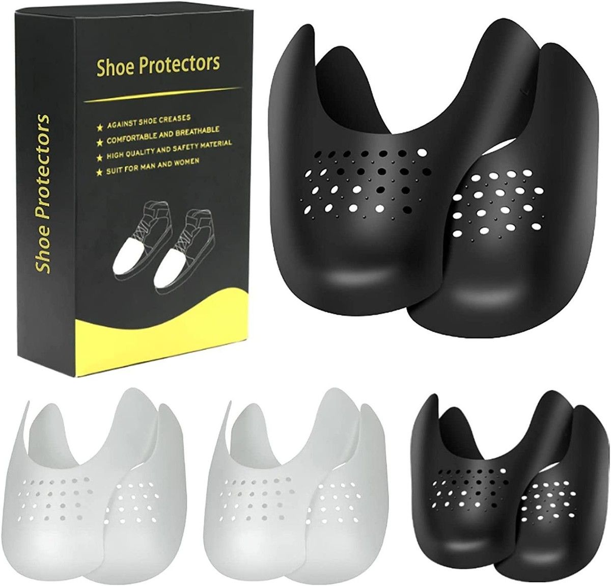 Anti-Wrinkle 4-Pair Shoe Crease Protectors for Air Force, Sneakers, and Casual Shoes( Men's 7-12/ Women's 5-8)