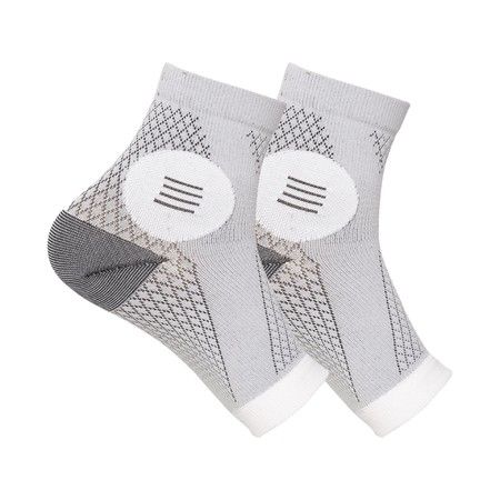 L Size 3-Pair Neuropathy Relief Socks Soothe Foot discomfort, provide Ankle Arch Additional Stability/Comfort(Gray)