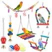 Complete Birdcage Toy Set: Swing, Hammock, Ladder, and Chewing Toys for Small Birds