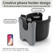 Versatile 2-in-1 Cup and Phone Holder - Fits Strollers, Bikes, Wheelchairs, Walkers, and Scooters (Grey)