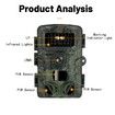1080P Day & Night Trail Camera with Powerful night vision illumination for clear images in low light, IP54 Waterproof perfect for Wildlife and Outdoor Adventures