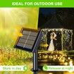 Holiday Decoration 12M Solar Fairy String Lights Warm White Copper Wire Rope Lighting for Indoor and Outdoor Decorations