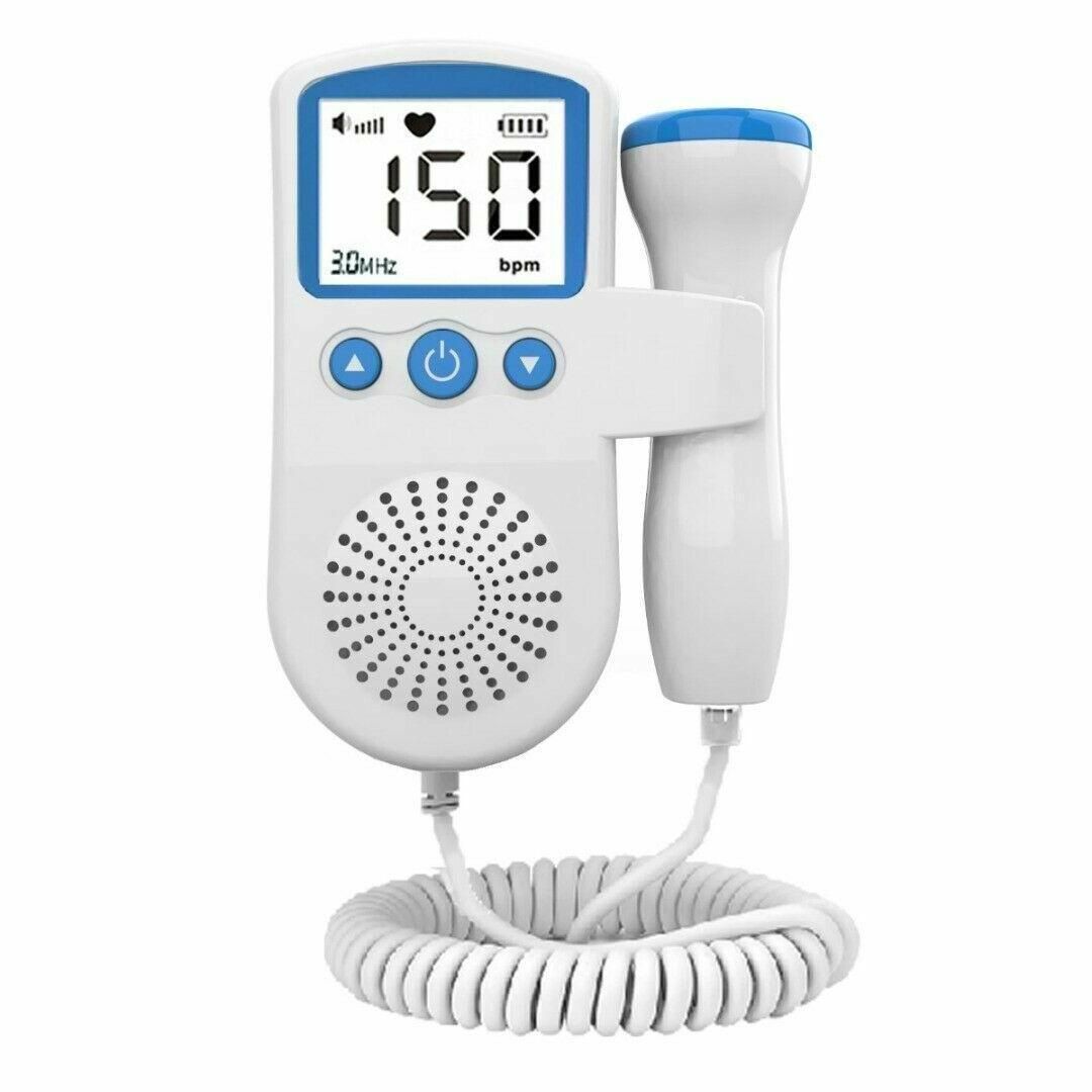Home Portable Doppler Fetal HeartRate Monitor for Pregnancy: Listen to Your Baby's Heartbeat at Home (Blue)