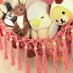 Cozy Stuffed Animal Storage Hammock with LED Light - Macrame Hanging Organizer for Kids' Bedrooms (Pink)