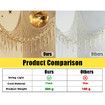 Macrame Stuffed Animal Hammock with LED Light: Jumbo Hanging Storage Net for Kids' Rooms (Beige)