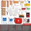 Compact First Aid Kit with 100 Essential Items for Emergencies,Water-Resistant Hard Shell Small Case Perfect for Travel,Outdoor,Car(Red)