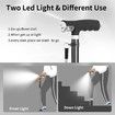 Folding Walking Cane Stick with 2 LED Lights and Quad Base for Stability(Black)