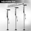 Folding Walking Cane Stick with 2 LED Lights and Quad Base for Stability(Black)