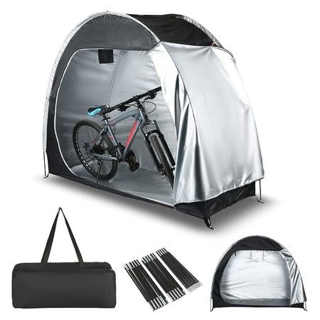Waterproof Bike Storage Tent,  Anti-Dust 210D Cover for Outdoor Bicycles, Foldable Bicycle Shed for Camping & Gardens (163X80X195CM)